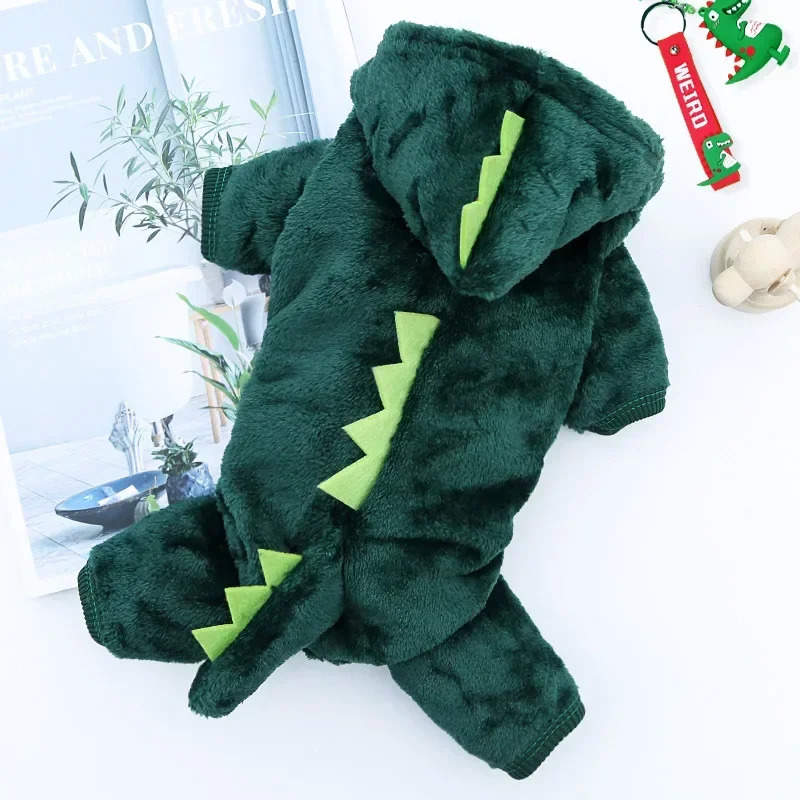Dinosaur Dog Clothes Fleece Pet Jumpsuits Winter Warm Dog Coat Jacket for Dogs Hoodies Chihuahua French Bulldog Clothing 250805