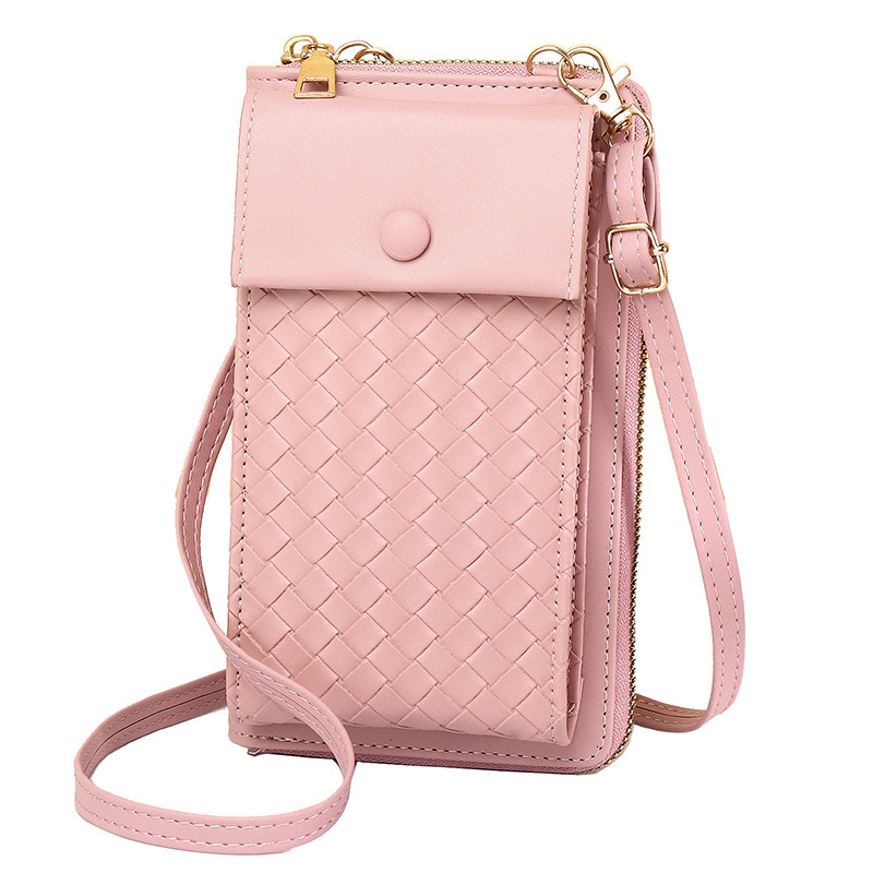 Niche Bags for Women New Wallet Woven Pattern Single Shoulder Crossbody Small Versatile Ins Style Phone Bag Portable