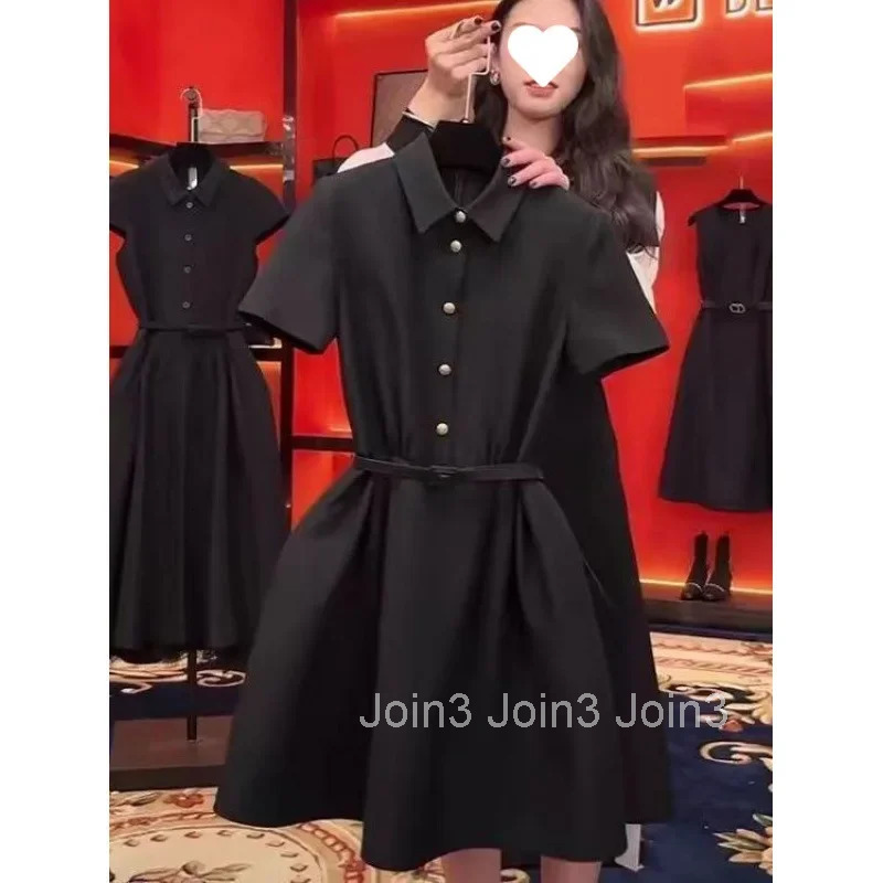 Elegant French Style Commute Dress Hepburn Wind Versatile New Slimming High Quality Full Sleeve Ankle Length Dress