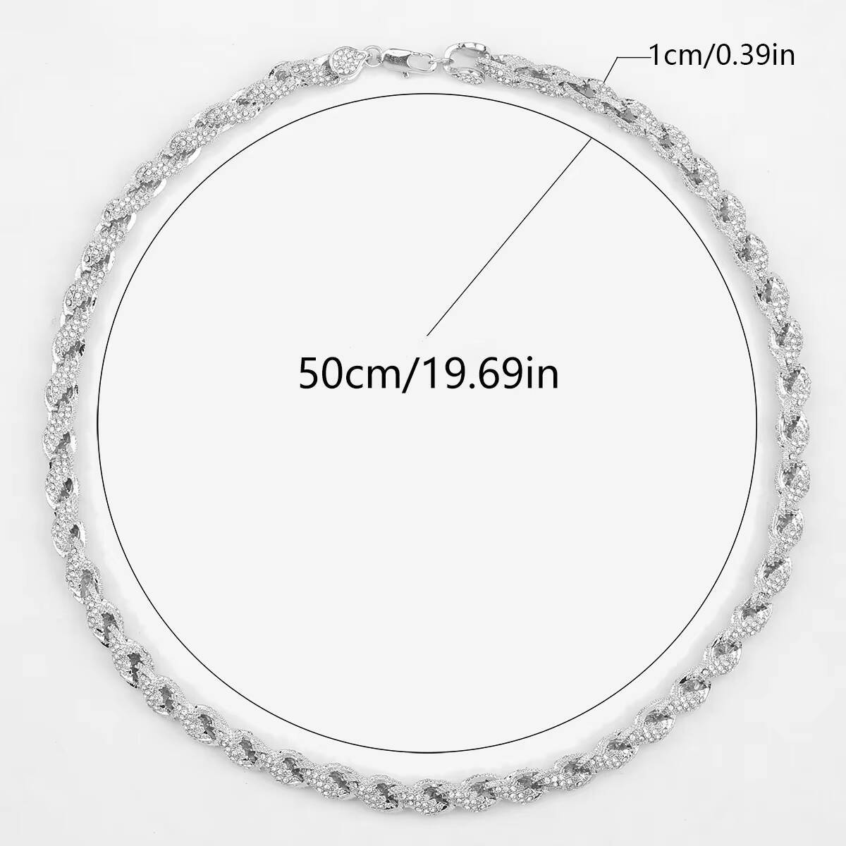 Mens Hip Hop Alloy Diamond 10mm Gold Silver Twist Necklace New Fashion Chains with Multiple Specifications