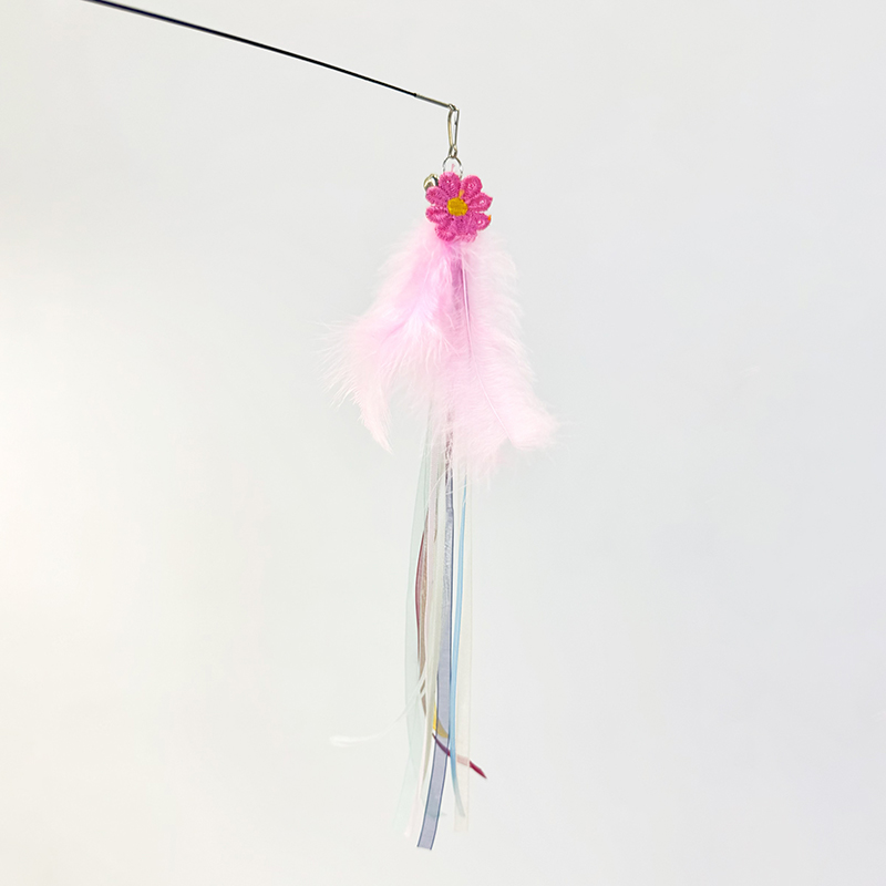 Pet Teasing Stick Long Rod Flower Fairy New Cat Toy Colorful with Bell Hanging Rope Self Hi