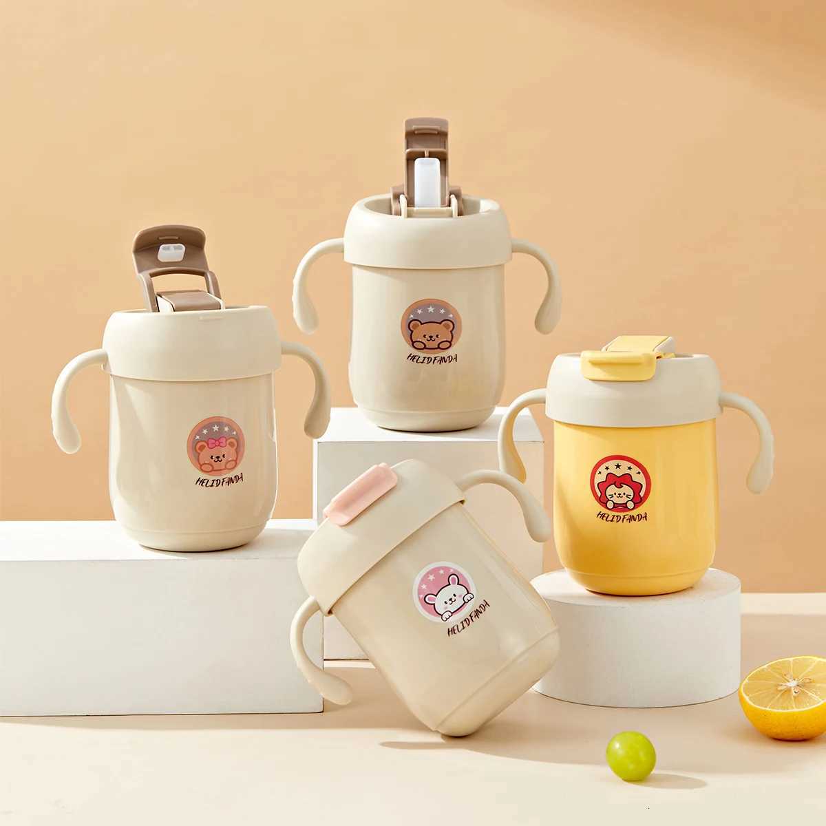 360ml Portable Water Bottle 316 Stainless Steel Double Walled Drinking Bottle Sealed Anti-scalding Straw Cup For Kids X250806