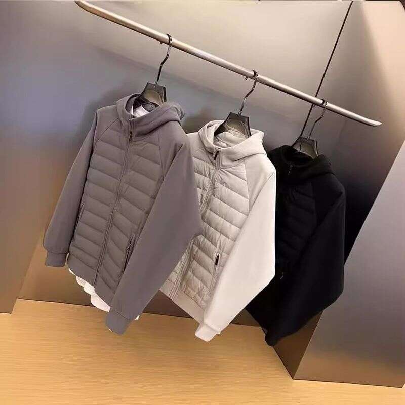 Men's Clothing Winter New Trend Thin Cotton Coat Loose Versatile Casual Hooded Solid Color Splicing Couple Jacket Men