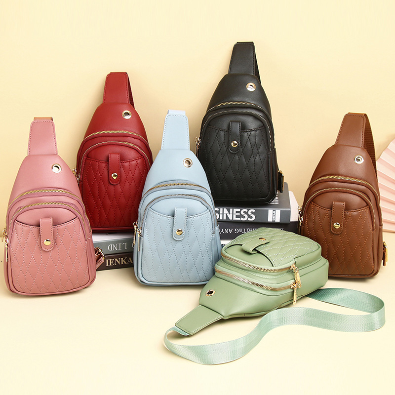 New Trendy for Women Fashionable Versatile Large Capacity Crossbody Korean Style PU Student Casual Chest Bag