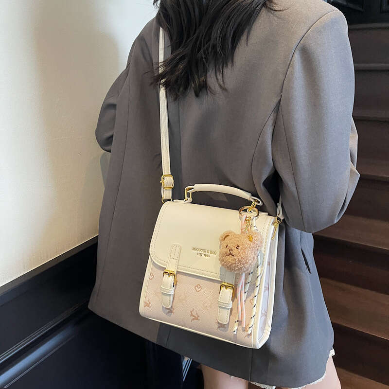 Versatile Handbag for Women Large Capacity Shoulder Crossbody Bag Printed Trendy Backpack-Contrast Panel Design, Ideal for Teen Girls and Casual Outin