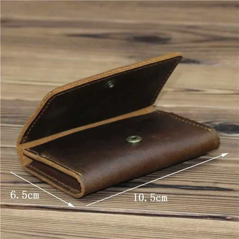 Handmade Vintage Leather Men Wallet Men Purse Cowhide Leather Short Card Wallet for Men Money Clips Money Bags New XJ250806