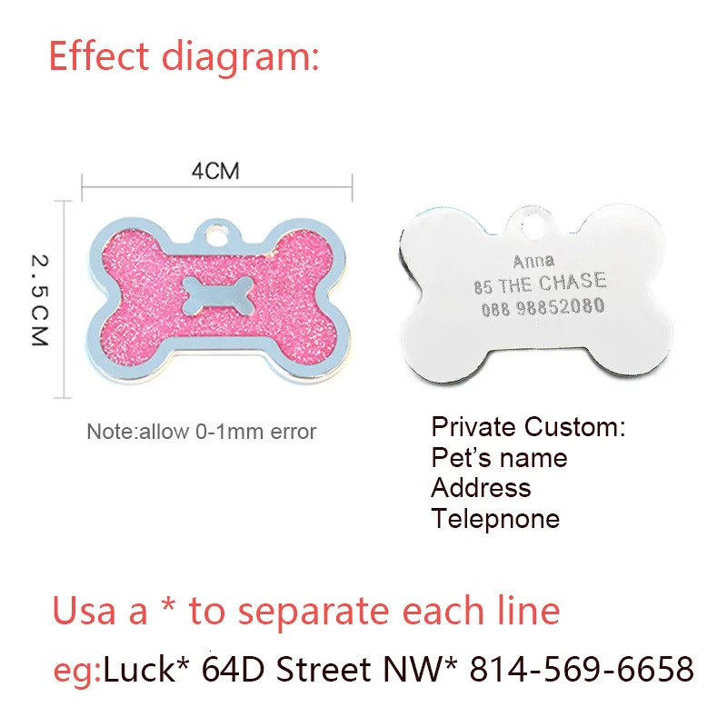 Free Engraving Name Tag Customized Dog Tag Personalized Phone Adress Pet Anti-Lost Dog Accessories Puppy Pendant Cat Dog Id Tags 250805