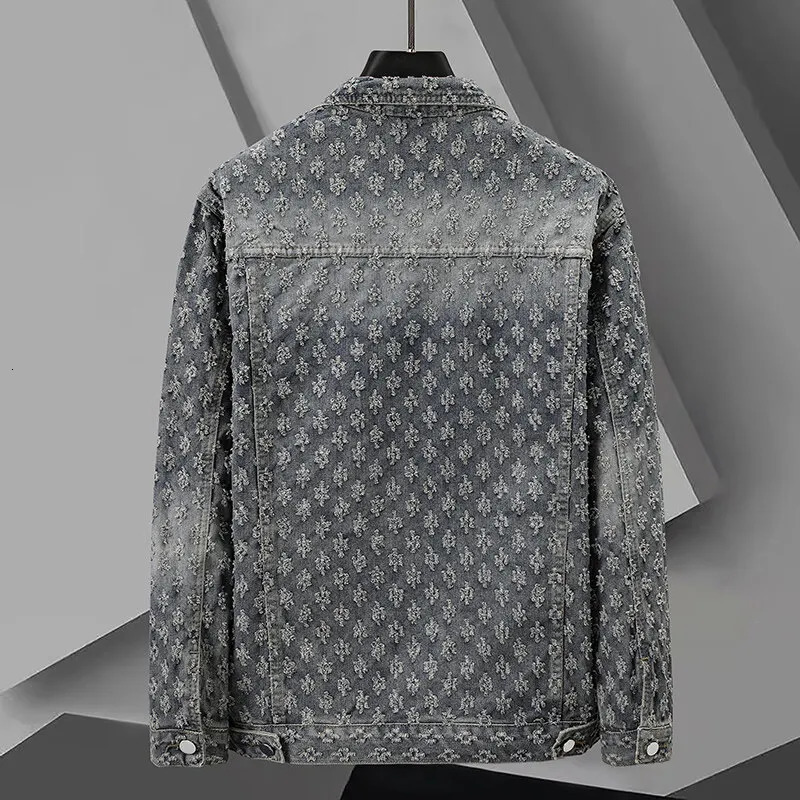 Spring Autumn Mens Denim Jackets Loosen Fit Vintage Jeans Coats Males Casual Clothes 250806