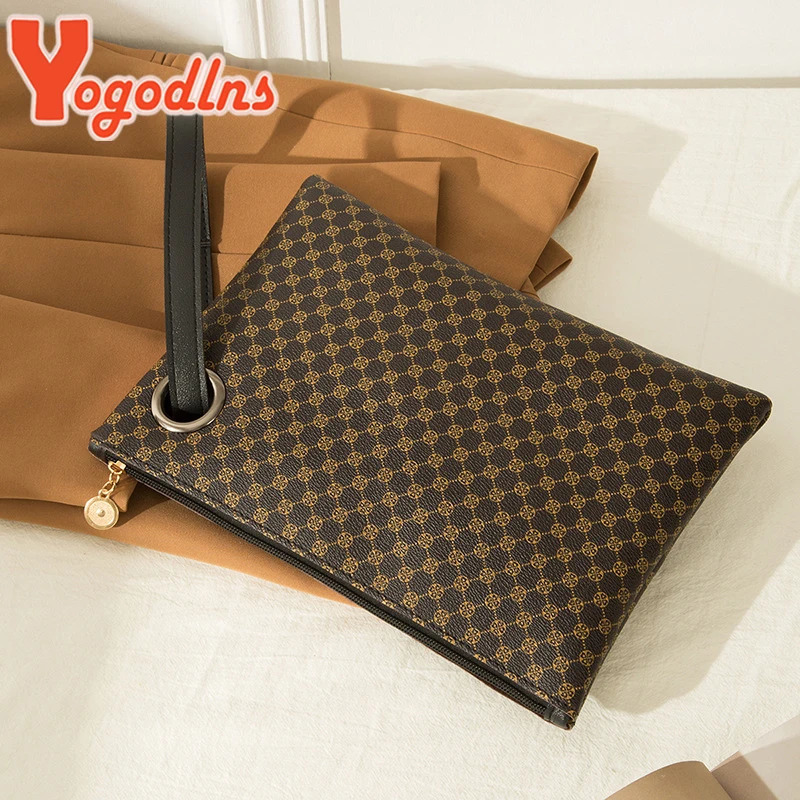 Yogodlns Women Wristlet Bag PU Leather Envelope Bag Shopping Traveling Portable Purse Clutch Wallet Ladies Pattern HandBag 250804