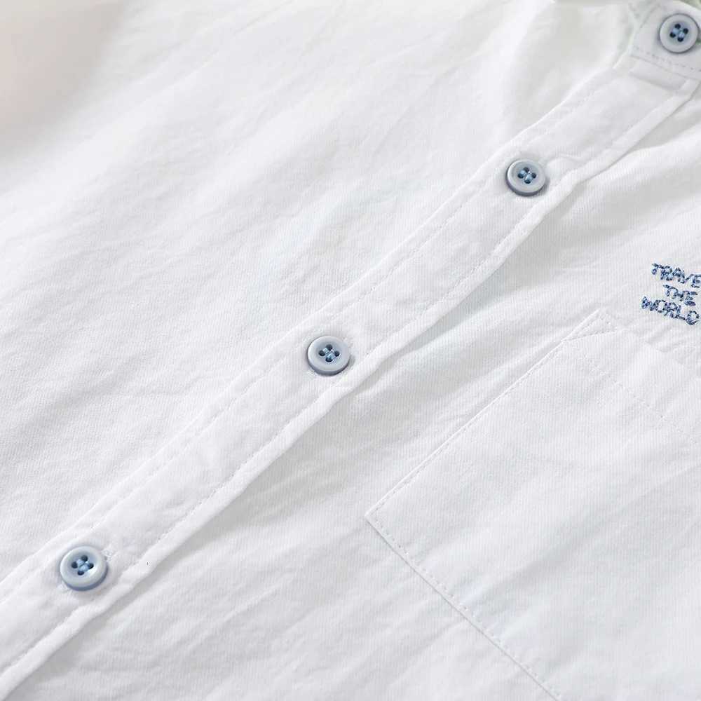 Toddler Boys White Dinosaur Embroidered Casual Shirt Long Sleeved Clothes for 2-6 Years Old X250806