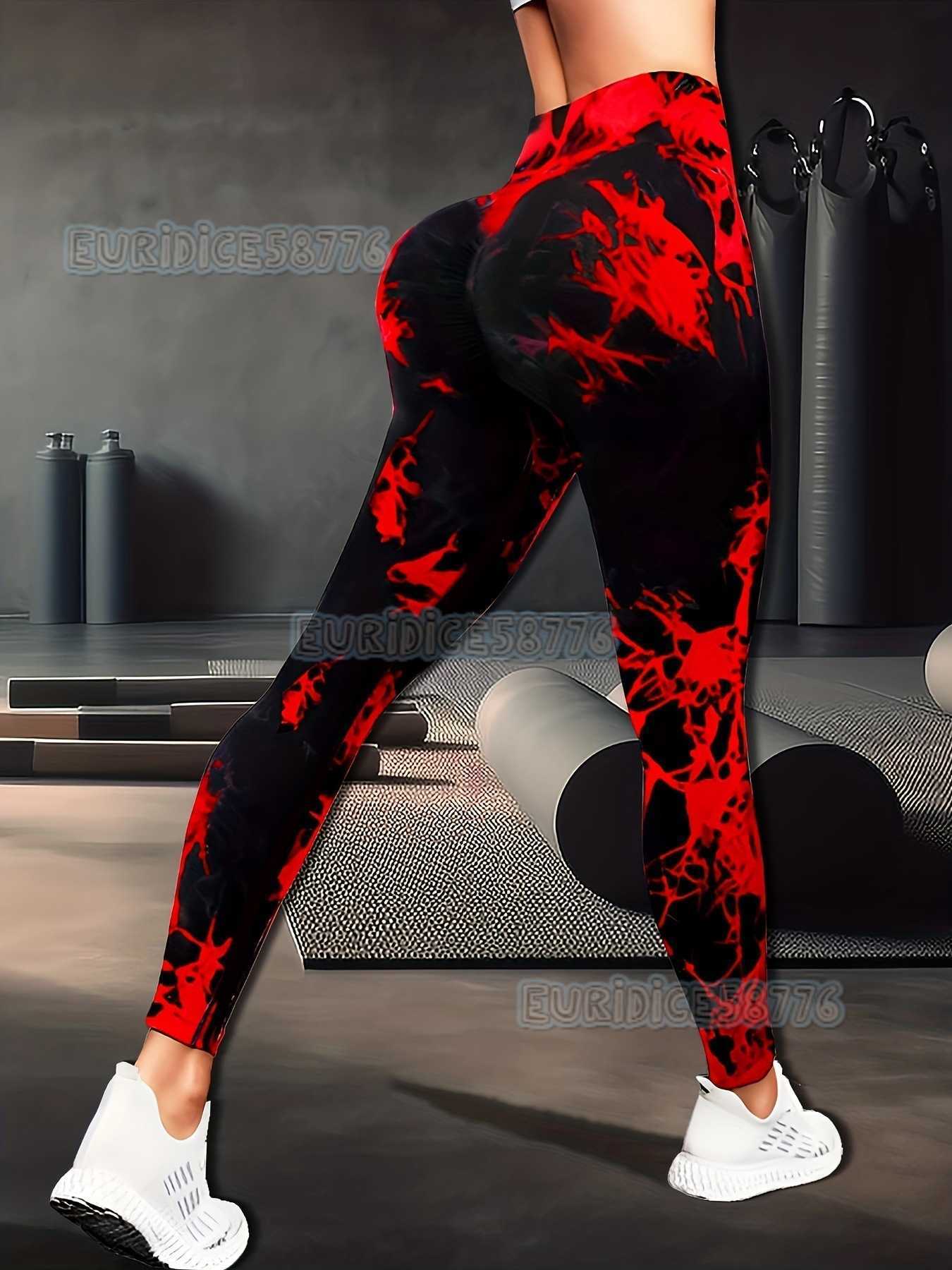 Hot Selling Seamless Tie-dye Two-tone Butt-lifting Fitness Pants Tummy Control High-waist Peach Butt Yoga Pants H250806