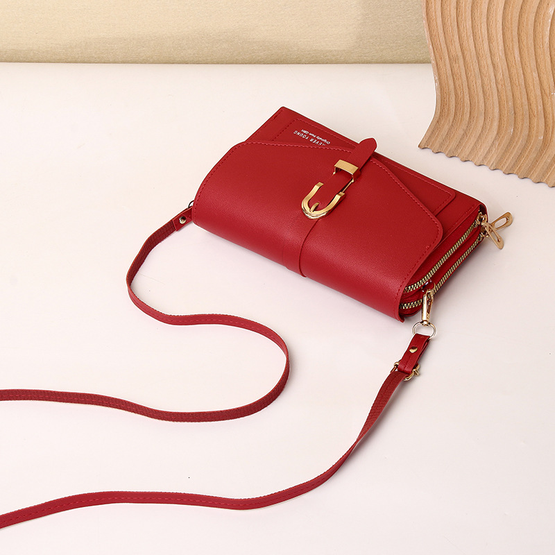 New Style for Women, Single Shoulder Crossbody Small Bag, Cover Head Magnetic Clasp, Multi-Compartment, High-Quality Texture Mini Phone Bag
