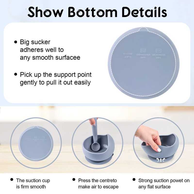 1PC Baby Silicone Bowl With Sucker Soft Material Baby Tableware Baby Food Storage Infant and Young Training Learning To Eat Bowl X250806