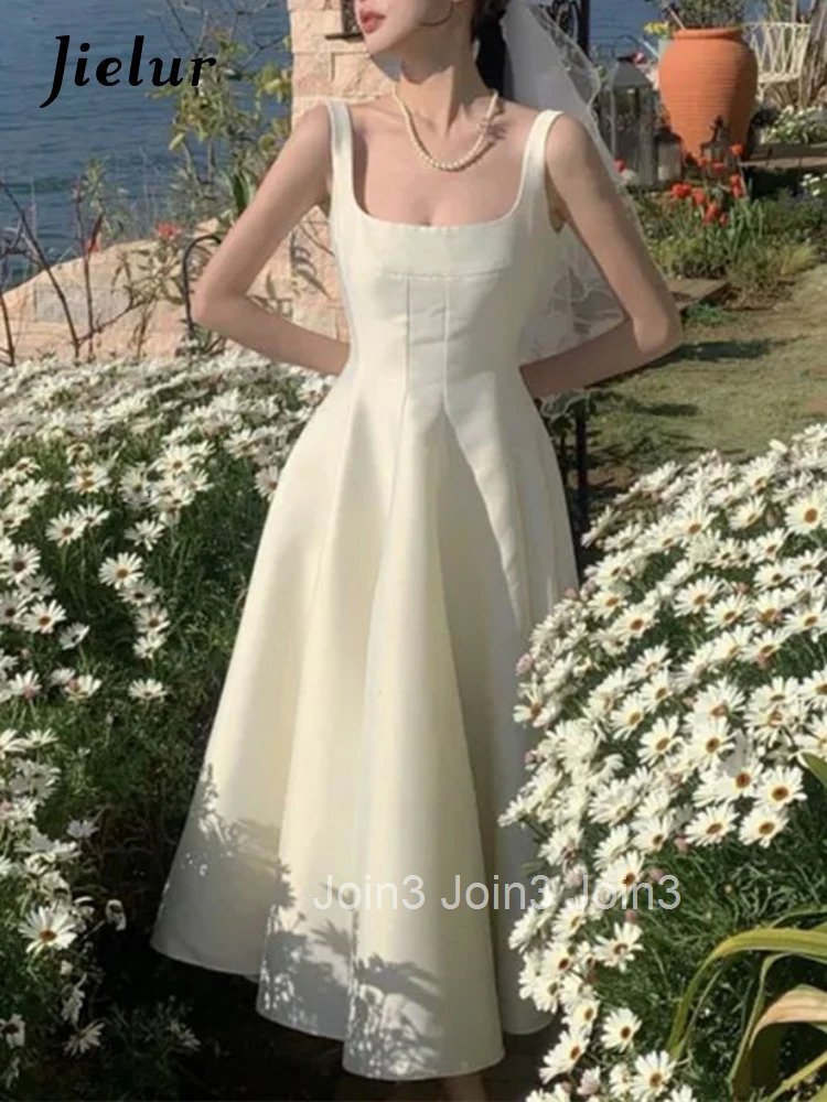 Jielur Summer New Women Fashion Elegant Prom Midi Dresses Vintage Princess Female Evening Party A Line Clothes Vestdios