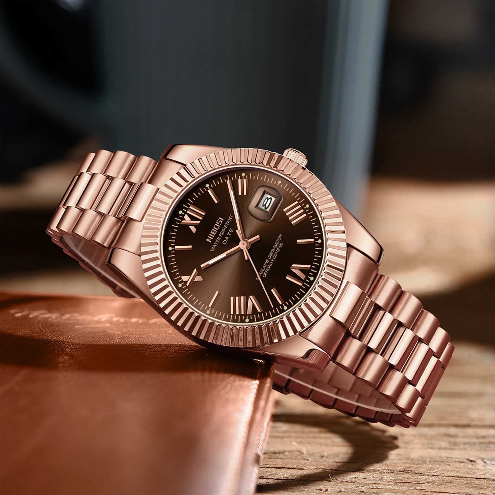 NIBOSI Luxury Men Auto Date Miyota Quartz Men Top Brand Fashion Wrist Waterproof Steel Male Clocks Reloj Hombre W250806