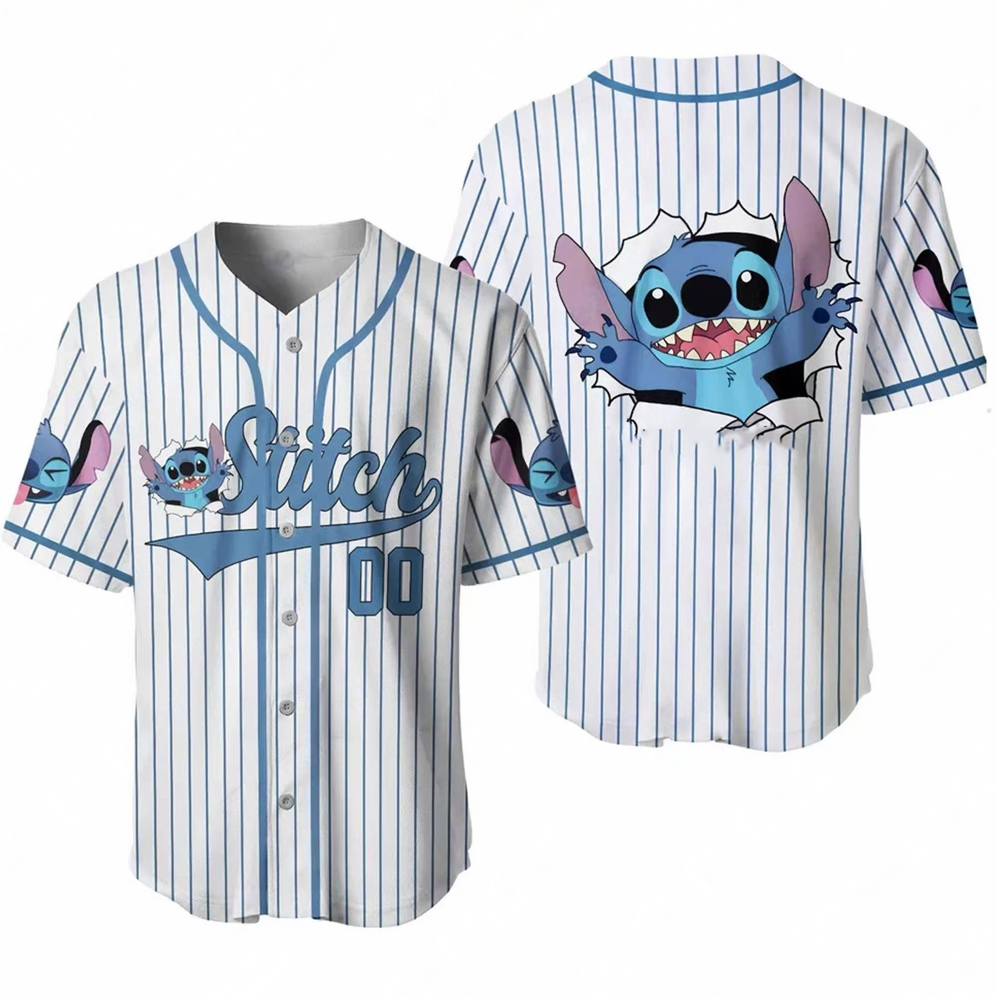 Disney 2025 New Summer Vintage Stitch/Angel 3DPrint Football Jersey Sport Oversize Special Edition V-neck Fashion Unisex T-shirt W250623