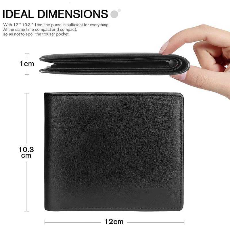 YATBEST Mens Wallet Three Fold Large Capacity 100% Genuine Leather RFID Anti Theft Brush With Coin Pocket Minimalist Money Bag XJ250806