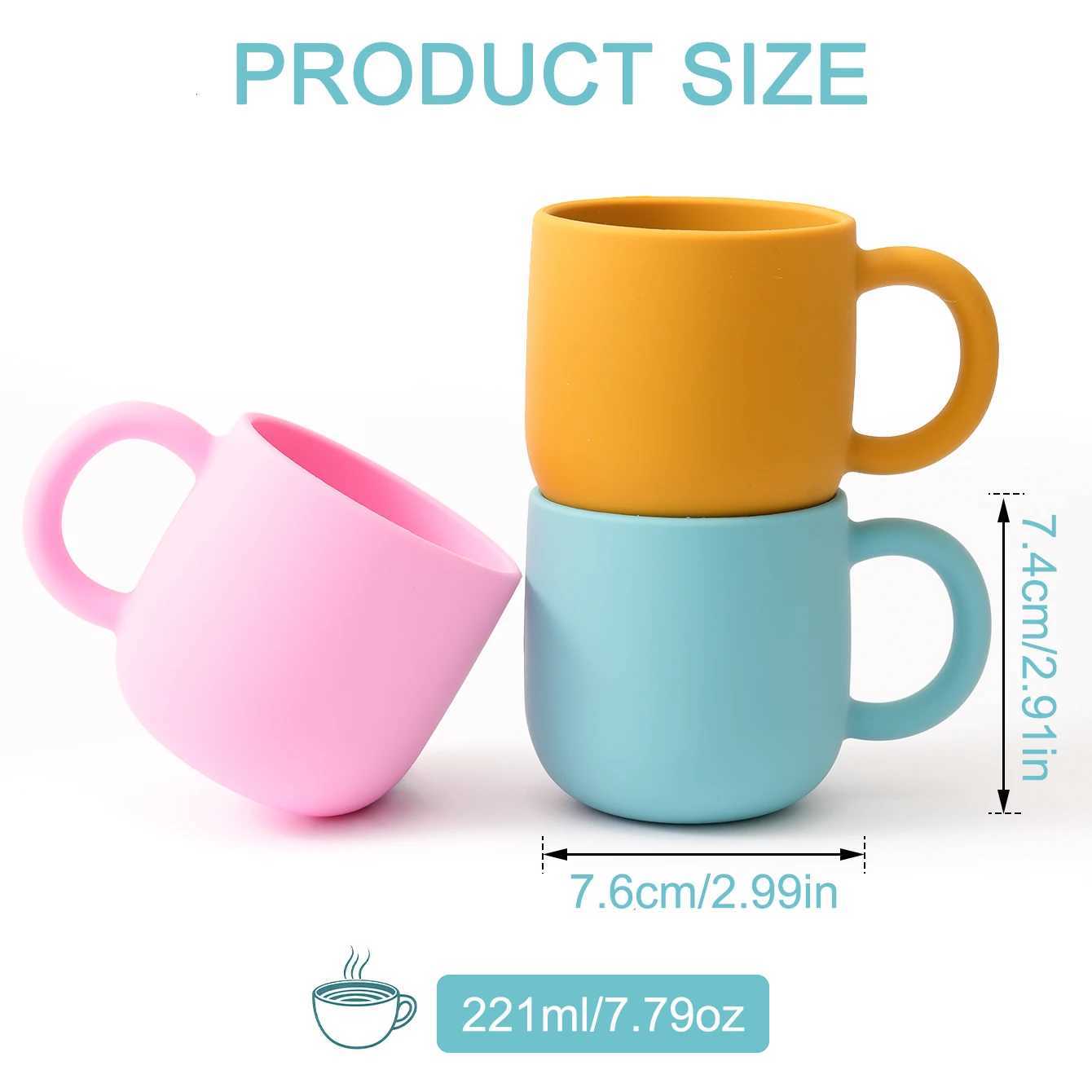 1PCS Color Kids Silicone Baby Feeding Cup Single Handle Portable Water Bottle Pure Color BPA Free Baby Tableware Shower Gift X250806