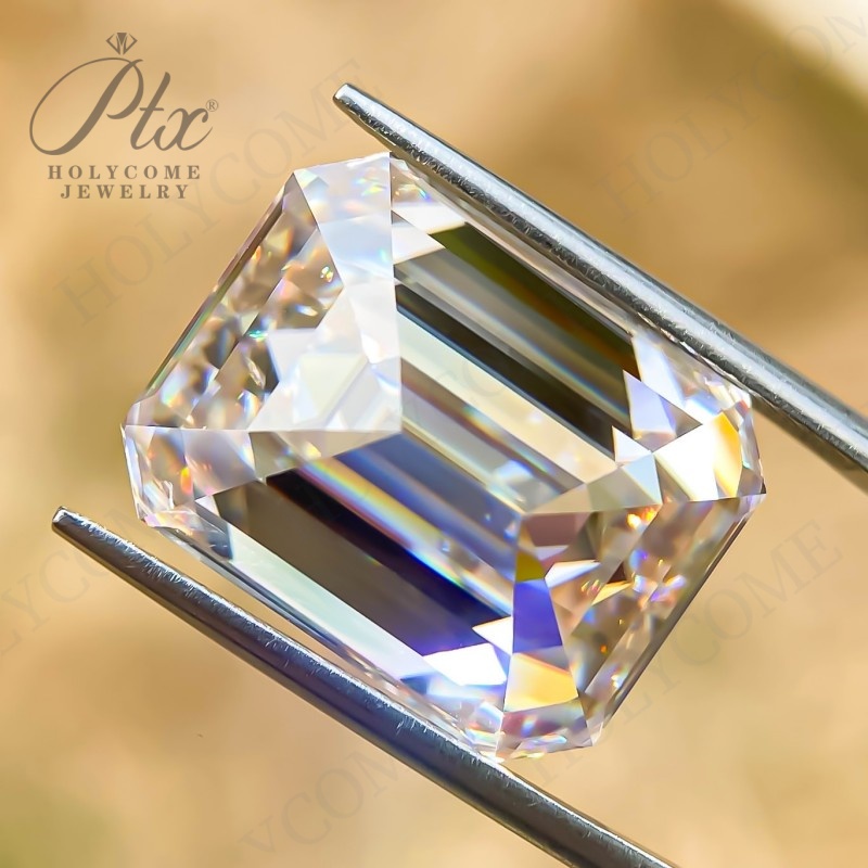 Lab Grown Moissanite Gemstone Emerald Cut Loose Diamond Stone VVS1 D White Beads Jewelry Making Engagement Wedding Charms DIY Materials