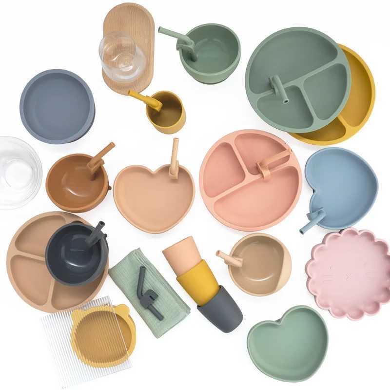 Reusable Silicone Straws Childrens Auxiliary Drinking Cups Foldable Curved Straight Straws BPA Free 100% Food Grade Silicone X250806