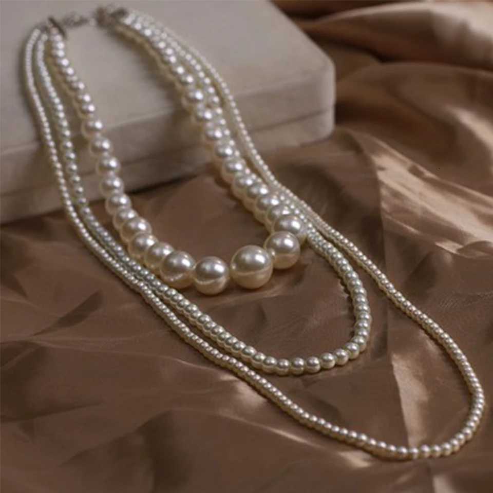 ZAKOL Vintage Multi-Layered Imitation Pearl Long Sweater Chain Necklace for Women Vintage Body Chain Party Wear Accessories Y250805