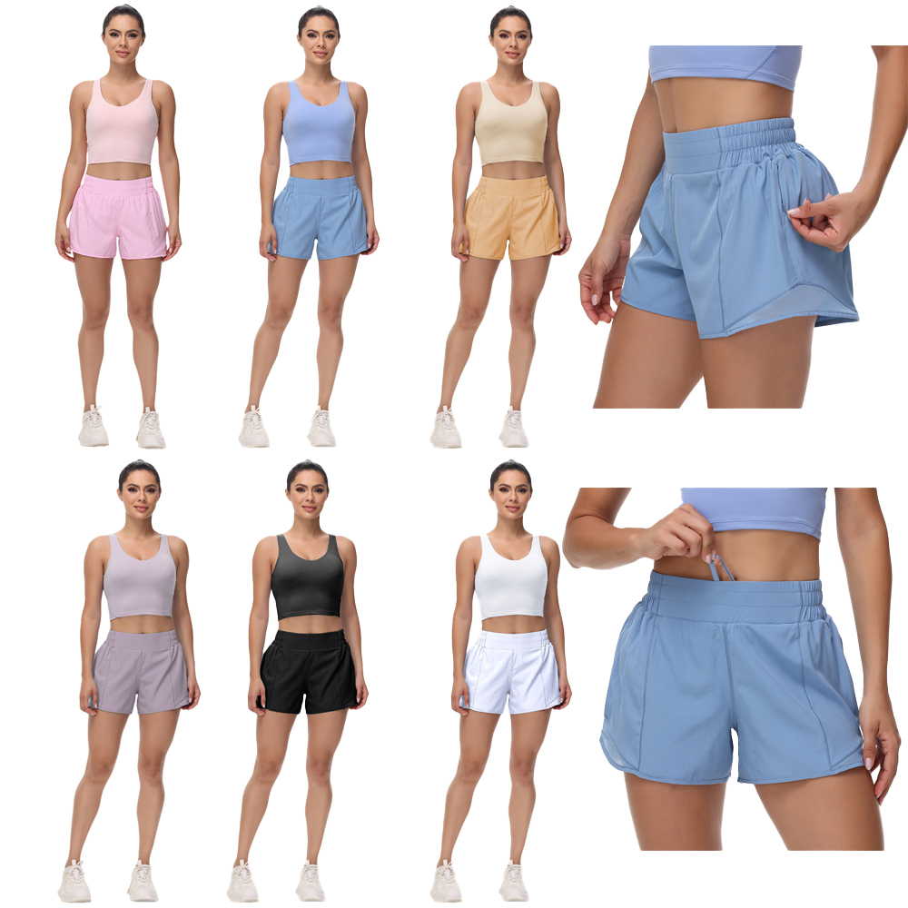 Yoga Hotty Hot Shorts Womens Running pants High-Rise Lined Short 4" Ladies Casual Trousers Outfits Adult Sportswear Girls Exercise Fitness Wear