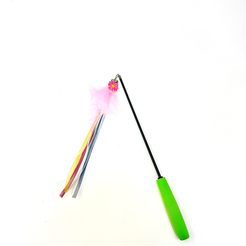Pet Teasing Stick Long Rod Flower Fairy New Cat Toy Colorful with Bell Hanging Rope Self Hi