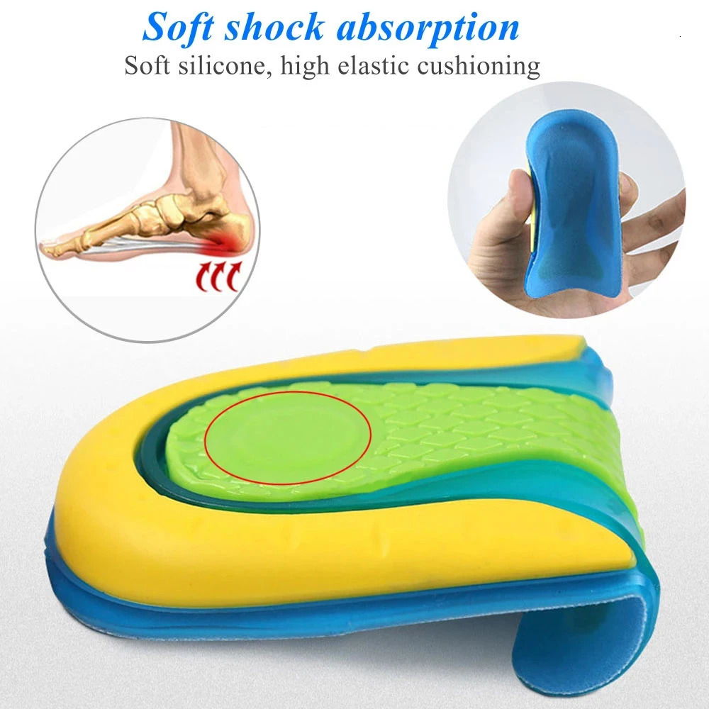 Silicone Gel Insoles for Heel Spurs Fascitis Plantar Pain Relief Treatment Inserts Heel Cup Cushion Height Increase Shoe Insoles 250805