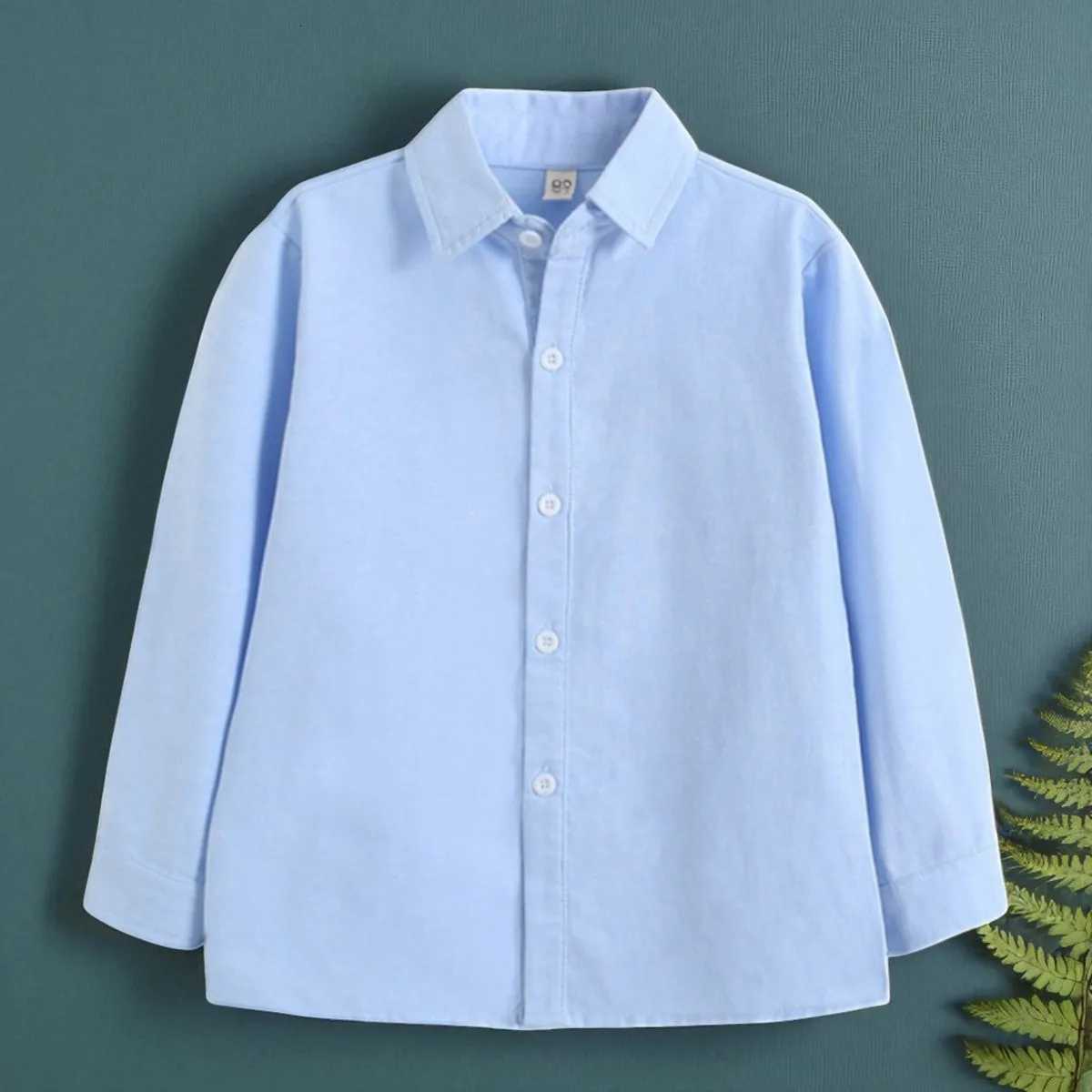 Girls Blue Shirts Long Sleeve Blouse Boys Tops Kids Costumes Children Clothing Back to School Uniform Blouse 6 8 10 12 13 Years X250806