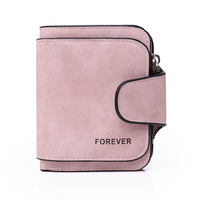 New Women's Wallet Multi-Card Slot Buckle Matte Leather Short Coin Purse High-End Large Capacity PU Card Holder