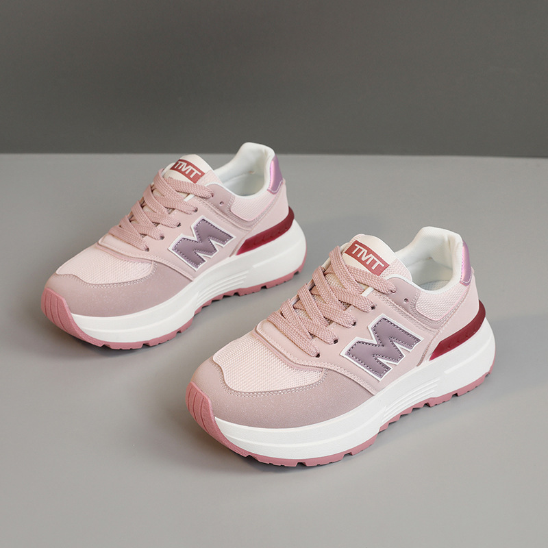 Womens Fashionable Platform Sneakers: Breathable Lace-Up Walking Shoes with Shoulder Strap for Summer Sports dh911731047