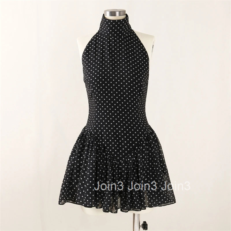 Summer New Womens High Collar Sleeveless Polka Dot Dress Y2K High Quality Fashion Elegant Anti-Light Pleated Mini Skirt
