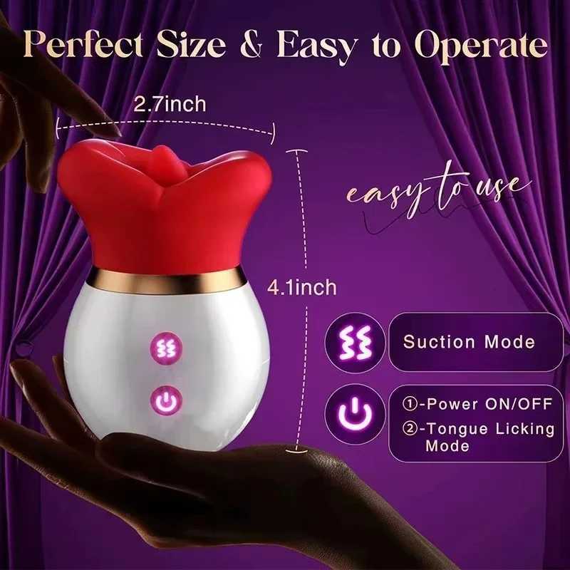 3 in 1 Mouth Sucking Vibrator for Women Rose Tongue Licking Sucking Adult Sex Toys Anal Clit Nipple Vibrators for Female Couples XJ250806