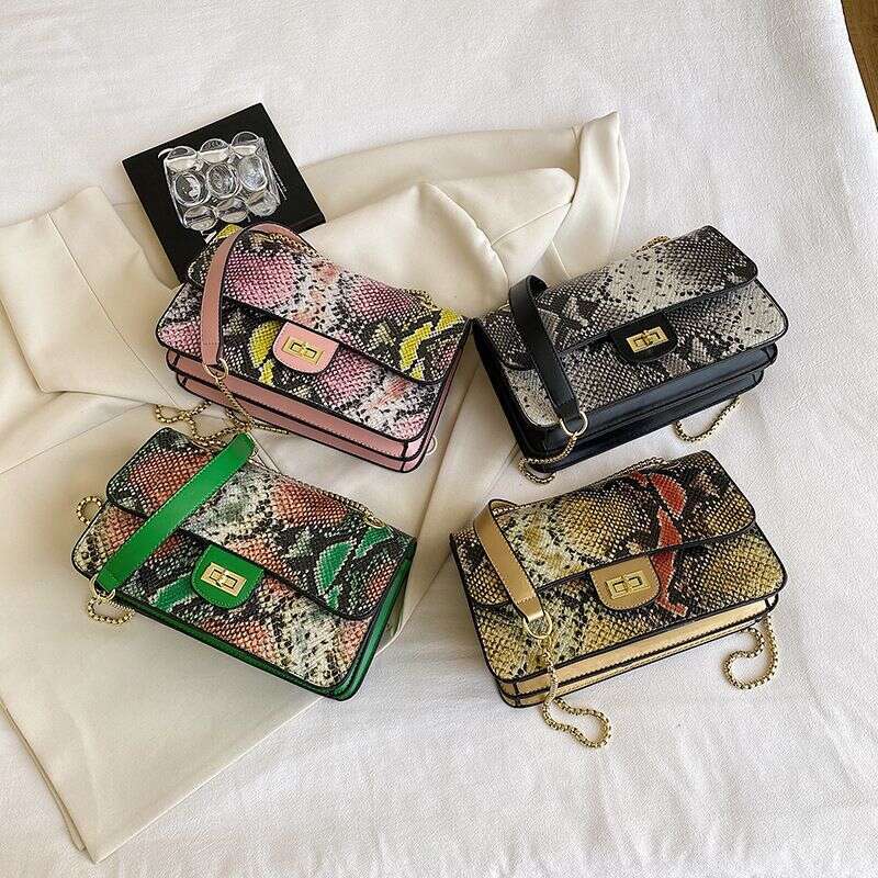 Bags crocodile patterned chain small square 2024 new high-quality single shoulder women's bag