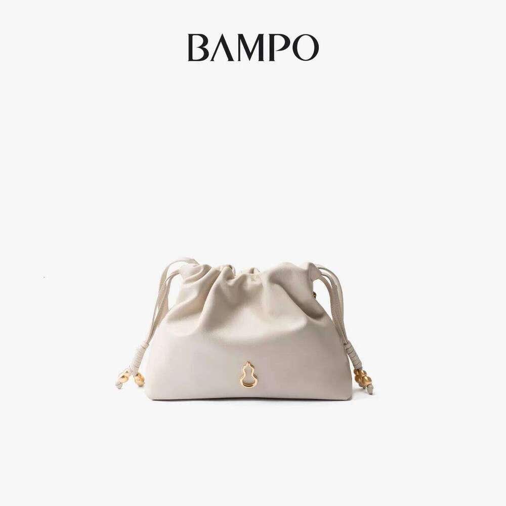 BAMPO 2025 New Fashion ful Cloud Small Size Top Grain Leather Underarm Single Shoulder Garbage Crossbody Bag