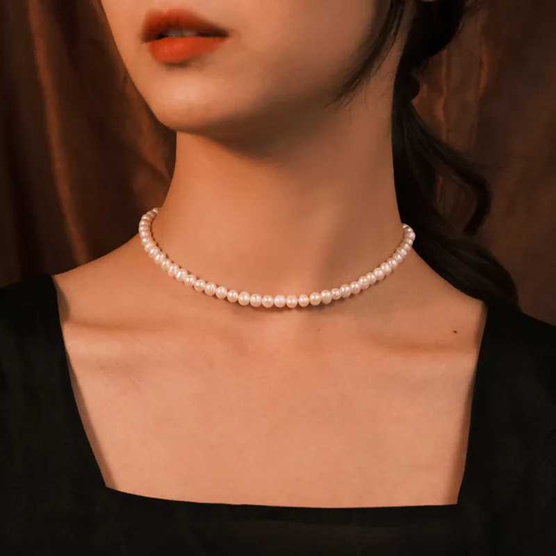 White Imitation Pearl Choker Necklace Elegant Big Round Pearl Wedding Necklace for Women Charm Fashion Jewelry Gifts Y250805