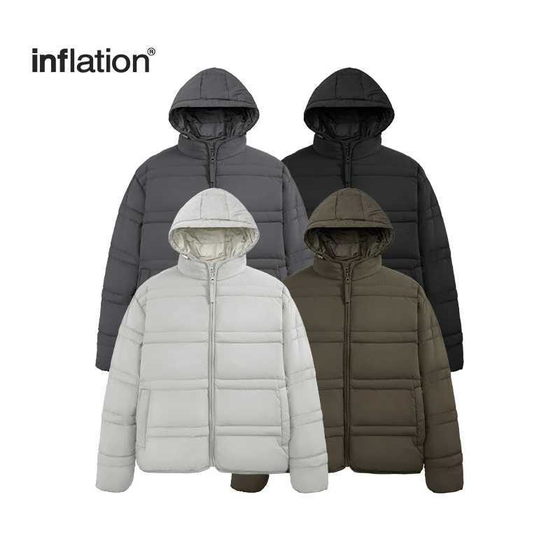 INFLATION Water-Resistant Down Jacket Unisex Streetwear Warm Loose Fit Outerwear with Detachable Design for Men W250806