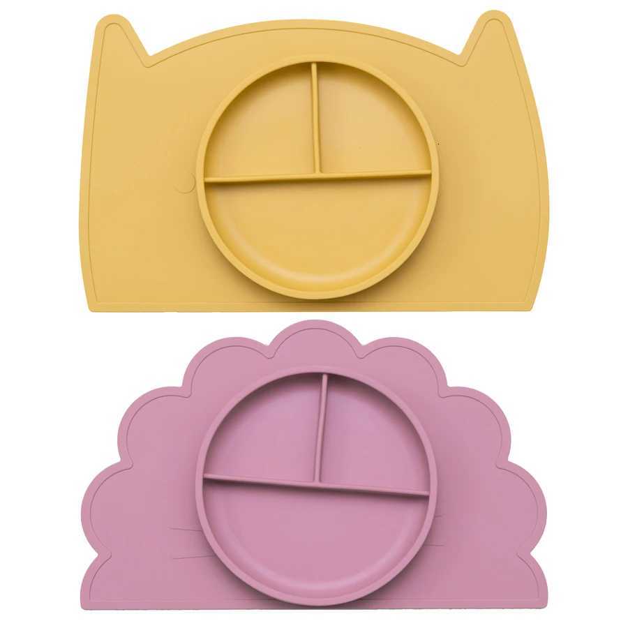 ute Pure Color Weaning Childrens Tableware Feeding Suction Plate Training Bowl Dining Appliance Food Grade Baby Accessories X250806