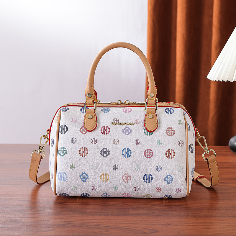 MKF designer bag free shipping Light luxury High quality casual Boston bag simple versatile classic printing vintage handbag for woman
