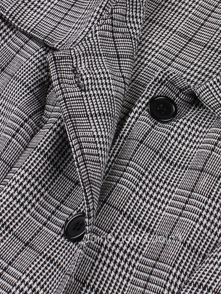 Elegant Vintage Half Sleeve Pocket Swing Dress Turn Down Collar Button Up Clothes for Women Spring 50s Summer Plaid Dresses