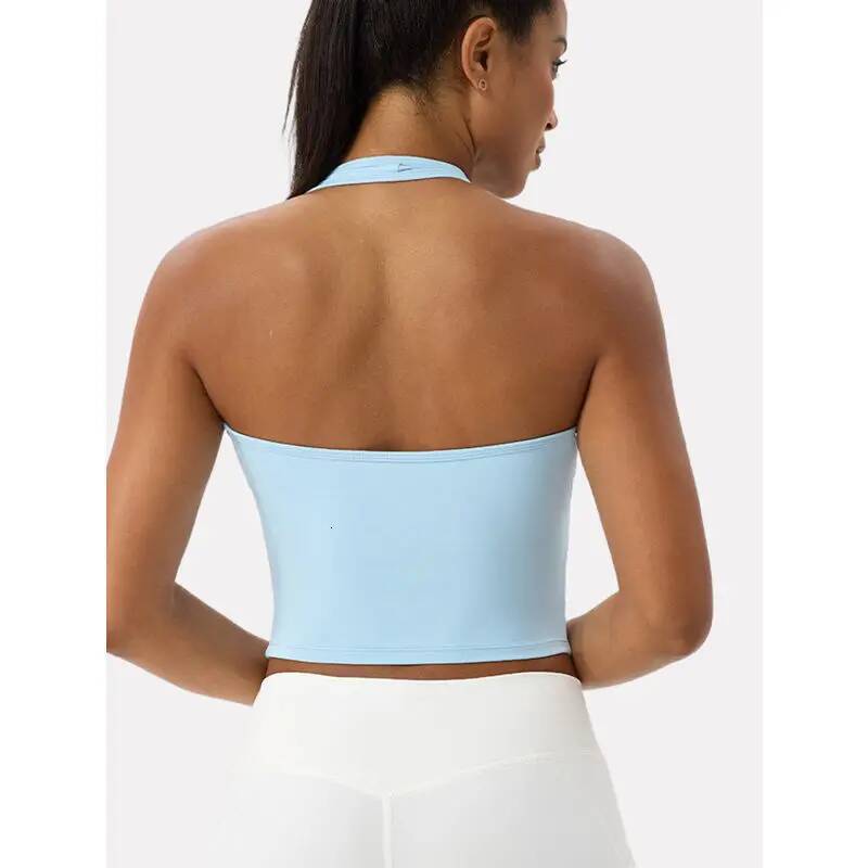 Summer Women's Halter Neck Gym Bra Sexy Yoga Fiess Tank Top Slim-Fit Quick-Dry Sports Running Vest