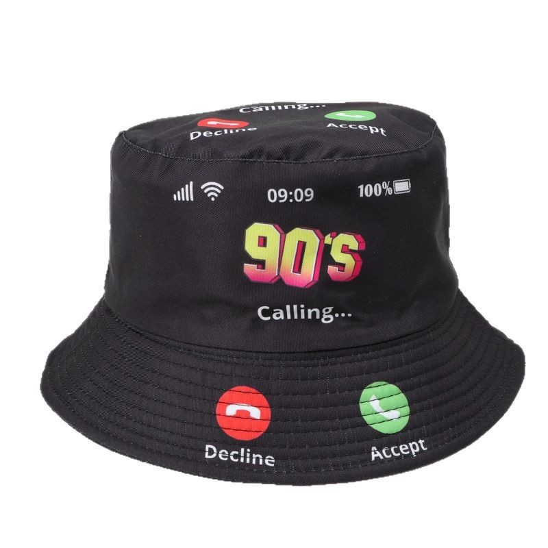 Stage Wear Bucket Hat Fashion Print Fisherman Hats Double Sides Flat Top Panama Caps for Men Women Reversible Outdoor Sun Hats Basin Cap