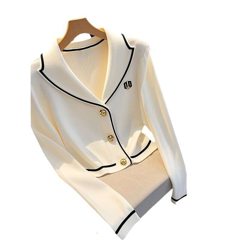 Women's Clothing white knitted cardigan for women early autumn lazy style soft and thin sweater jacket