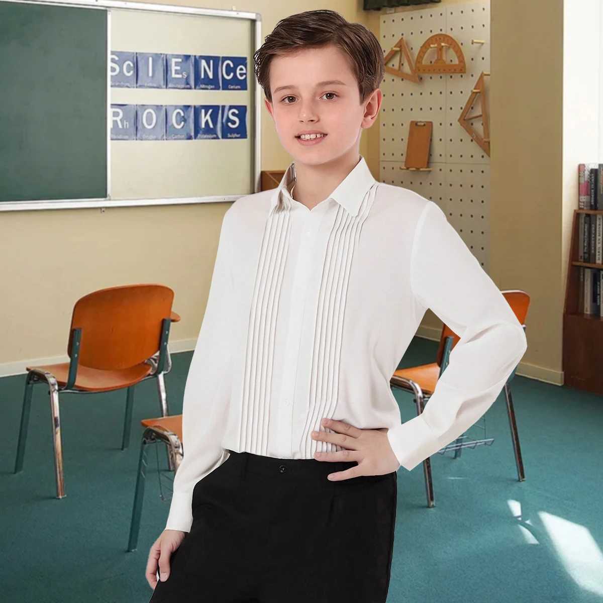 Shirt for Boys Oxford White Shirts Easter Church Birthday Wedding School Uniform Kids Gift Ceremony Formal Clothing X250806