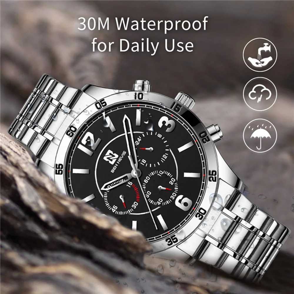 Luxury 45mm Mens Wristwatch Install Quartz Mens 3ATM Diving Sport Wristwatch W250806