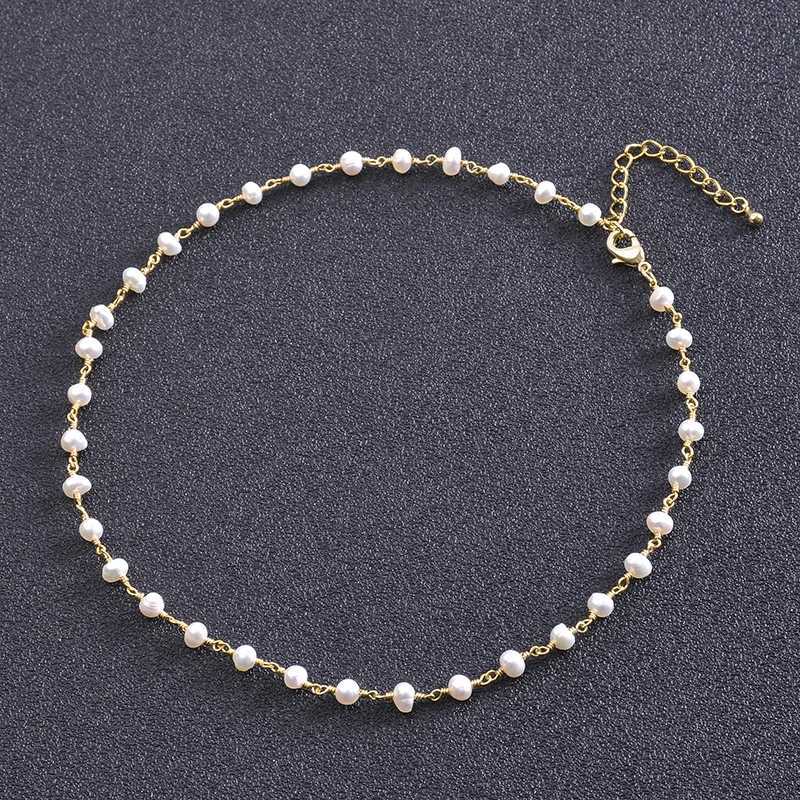 Womens High Quality Jewelry Exquisite Gift Lovely Creative Charm 18k Gold Plated Hand Twisted Natural Freshwater Pearl Necklace Y250805