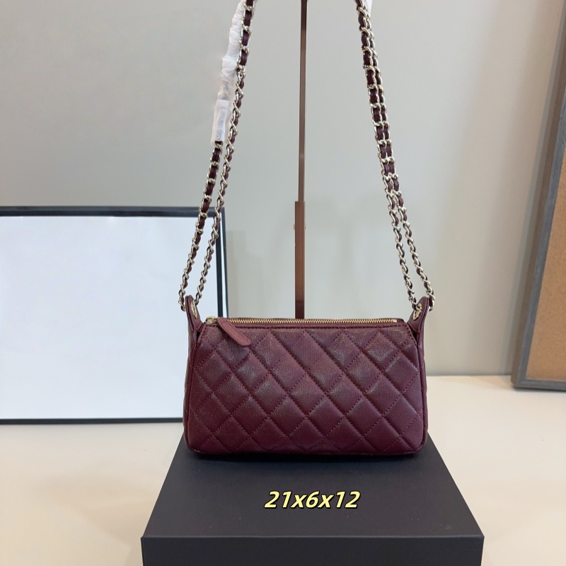 Luxury Bag Crossbody Bag 25A Zipper Bag Famous Brand Chain Purse Caviar Leather Shopping Bag High Quality Womens Shoulder Bag 21cm