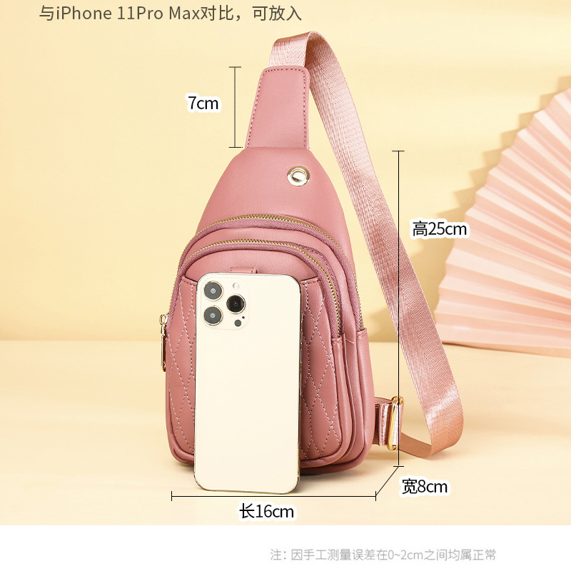 New Trendy for Women Fashionable Versatile Large Capacity Crossbody Korean Style PU Student Casual Chest Bag