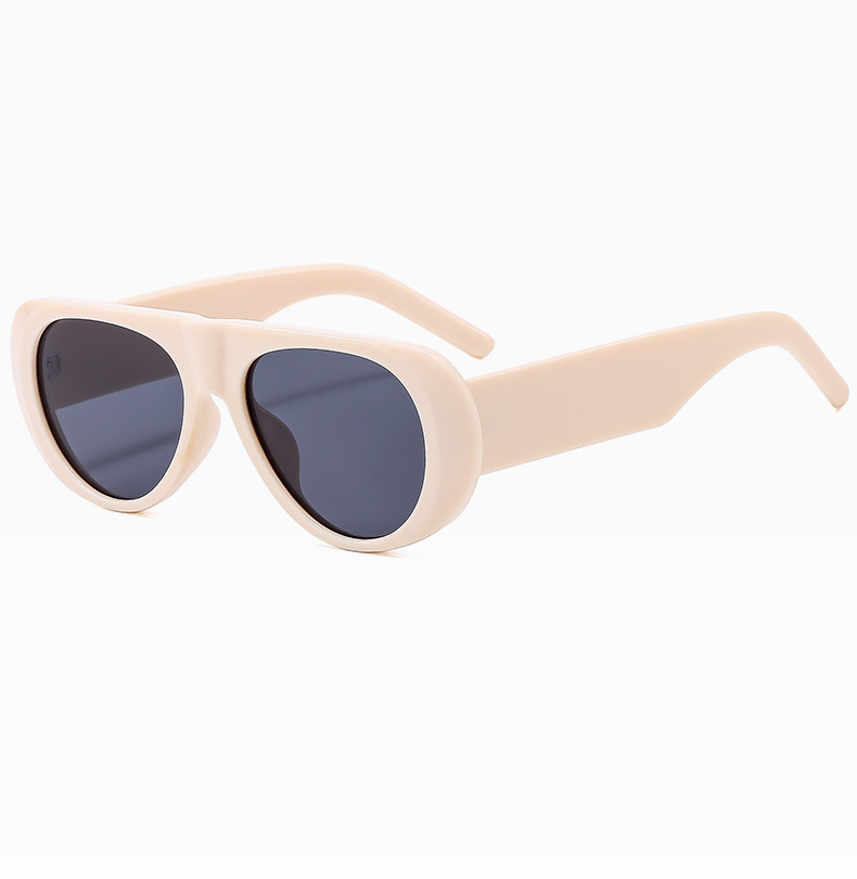 2025 New European and American style Wide leg Big frame Sunglasses Jelly colored Individualistic Simply Retro