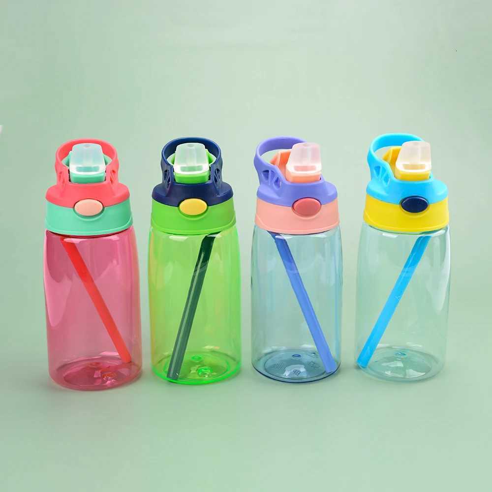Children Straw Cup Outdoor Sports Water Bottle 480ml PC Plastic Creative Gift BPA Free Drinking Water Portable Sports Bottles X250806